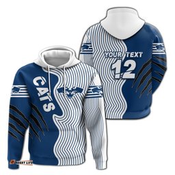Custom Personalised Geelong Hoodie Cats Indigenous