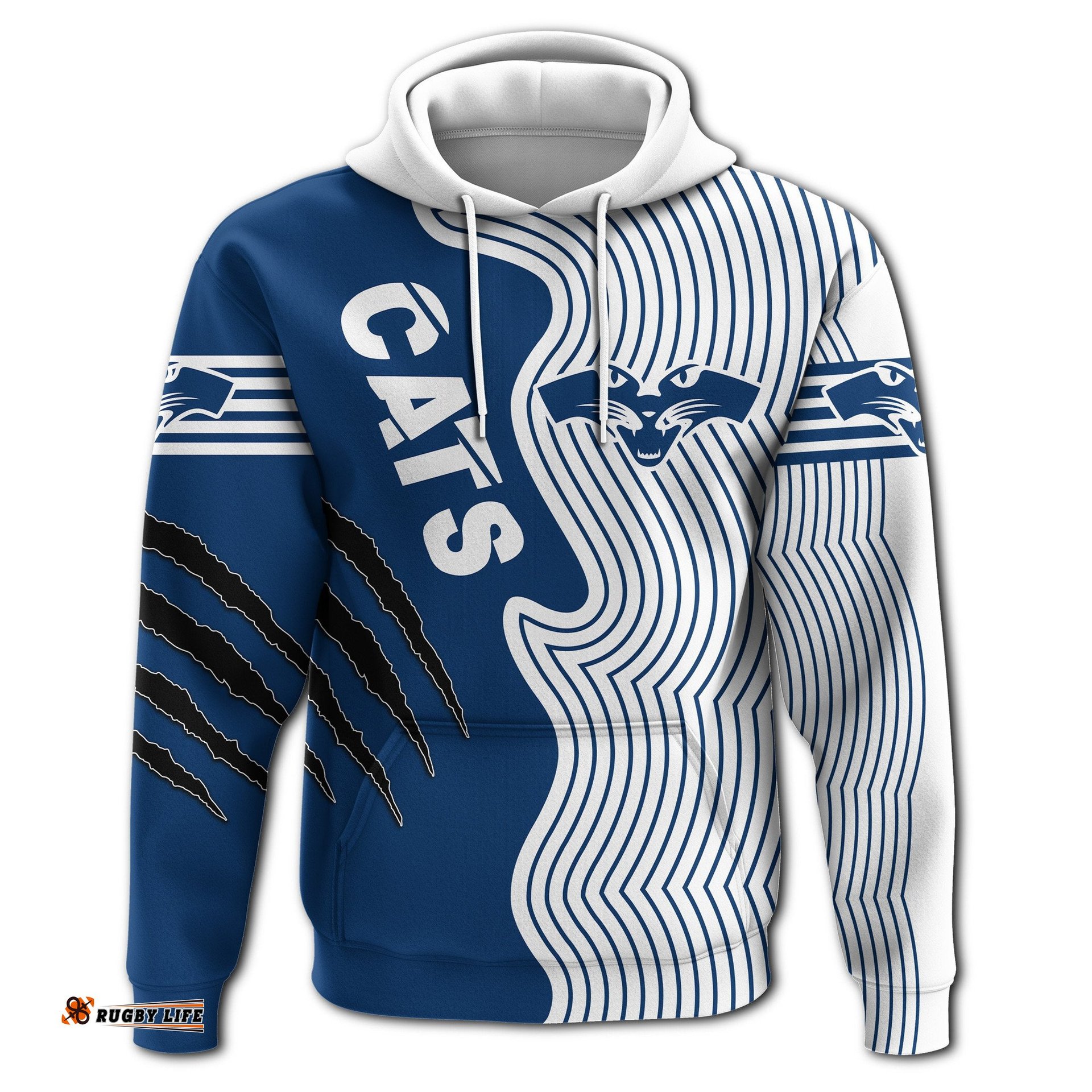 Custom Personalised Geelong Hoodie Cats Indigenous
