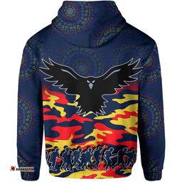 Adelaide Crows Hoodie ANZAC Day Army Style