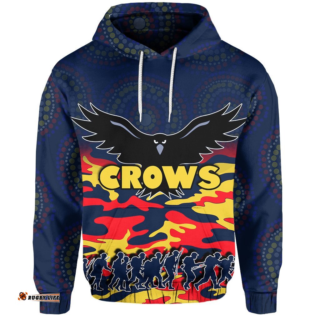 Adelaide Crows Hoodie ANZAC Day Army Style