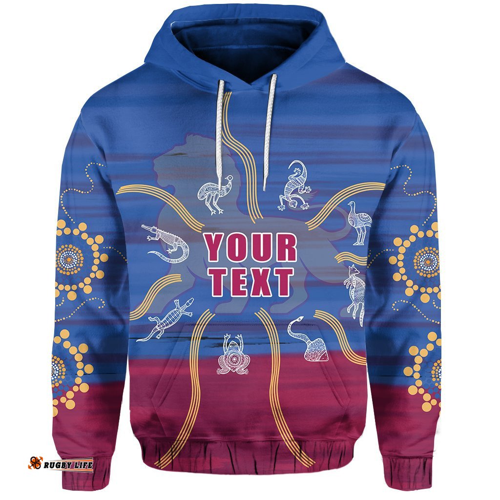 Custom Personalised Brisbane Hoodie Proud Lions Simple
