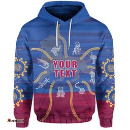 Custom Personalised Brisbane Hoodie Proud Lions Simple