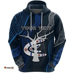 Custom Personalised Carlton Hoodie Blues Free Style Indigenous