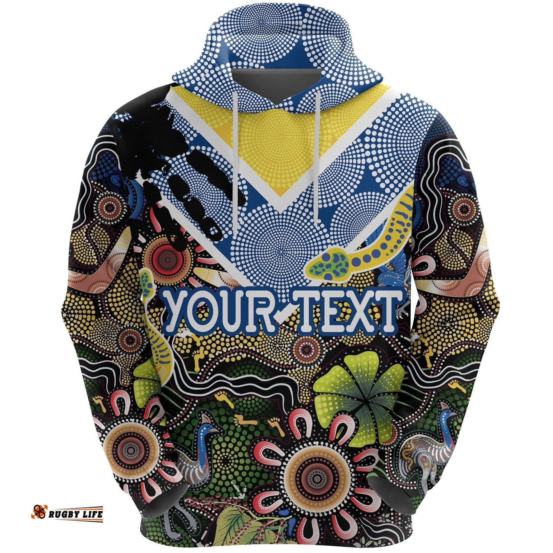 custom personalised parramatta eels hoodie aboriginal ethnic style
