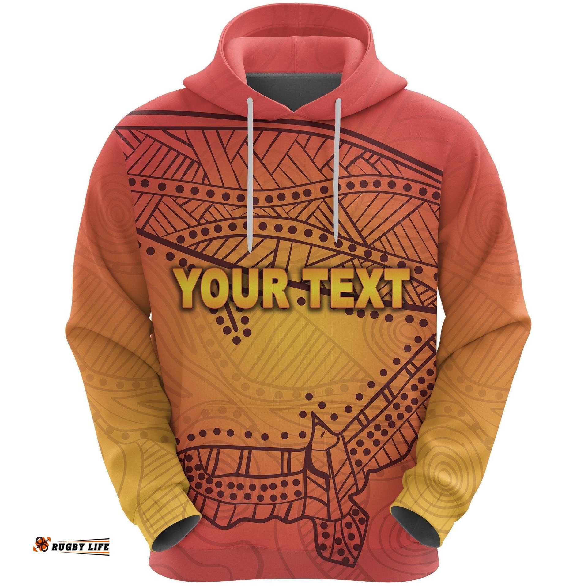 Custom Personalised Gold Coast Hoodie Suns Simple Indigenous