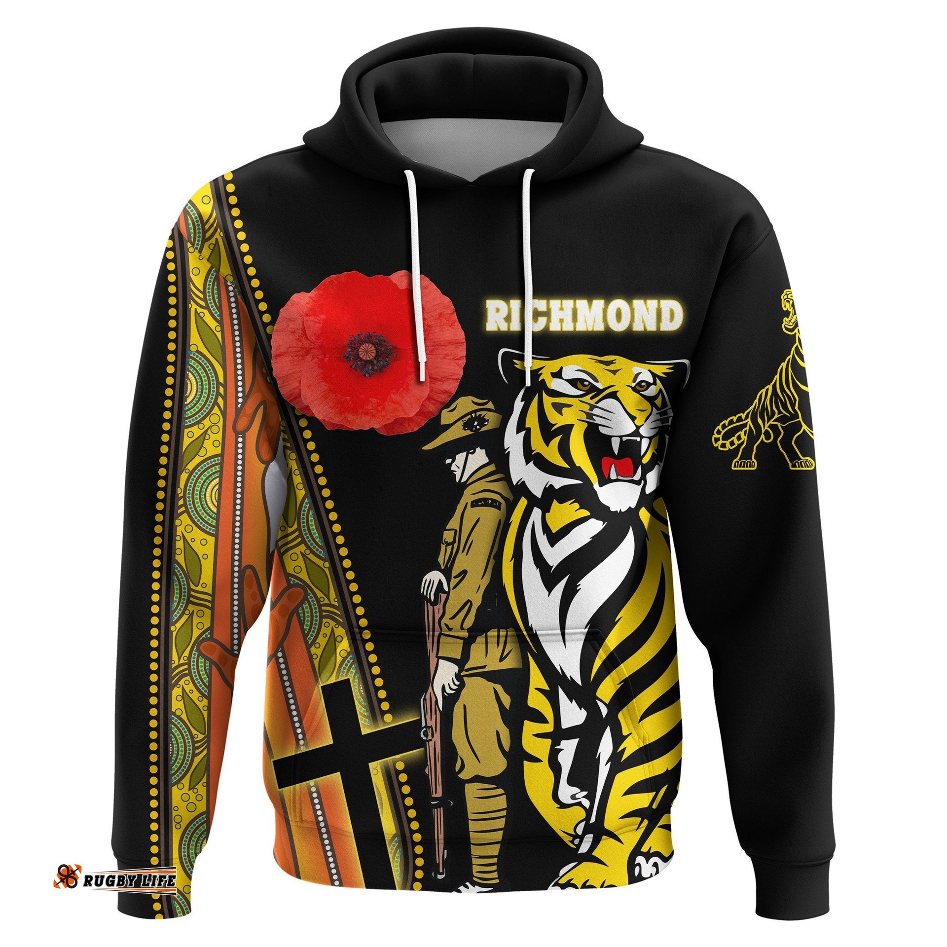 Custom Personalised Richmond Premier Hoodie Tiger And Soldiers