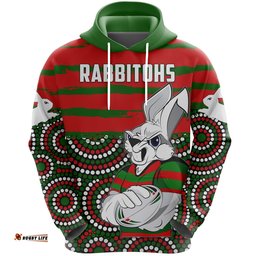 australia rabbitohs indigenous rugby hoodie rabbit cartoon