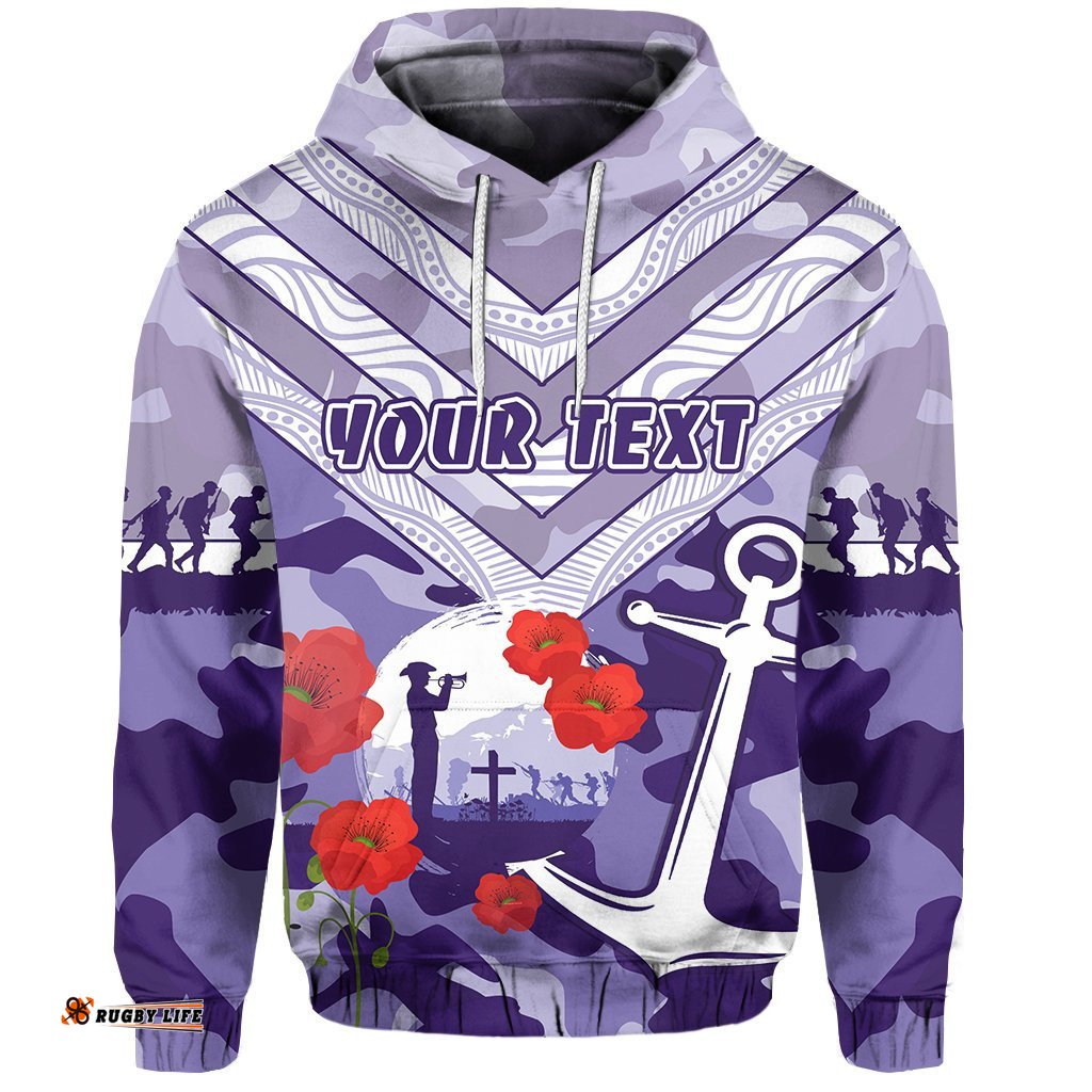Custom Personalised Freo ANZAC Day Hoodie Fremantle