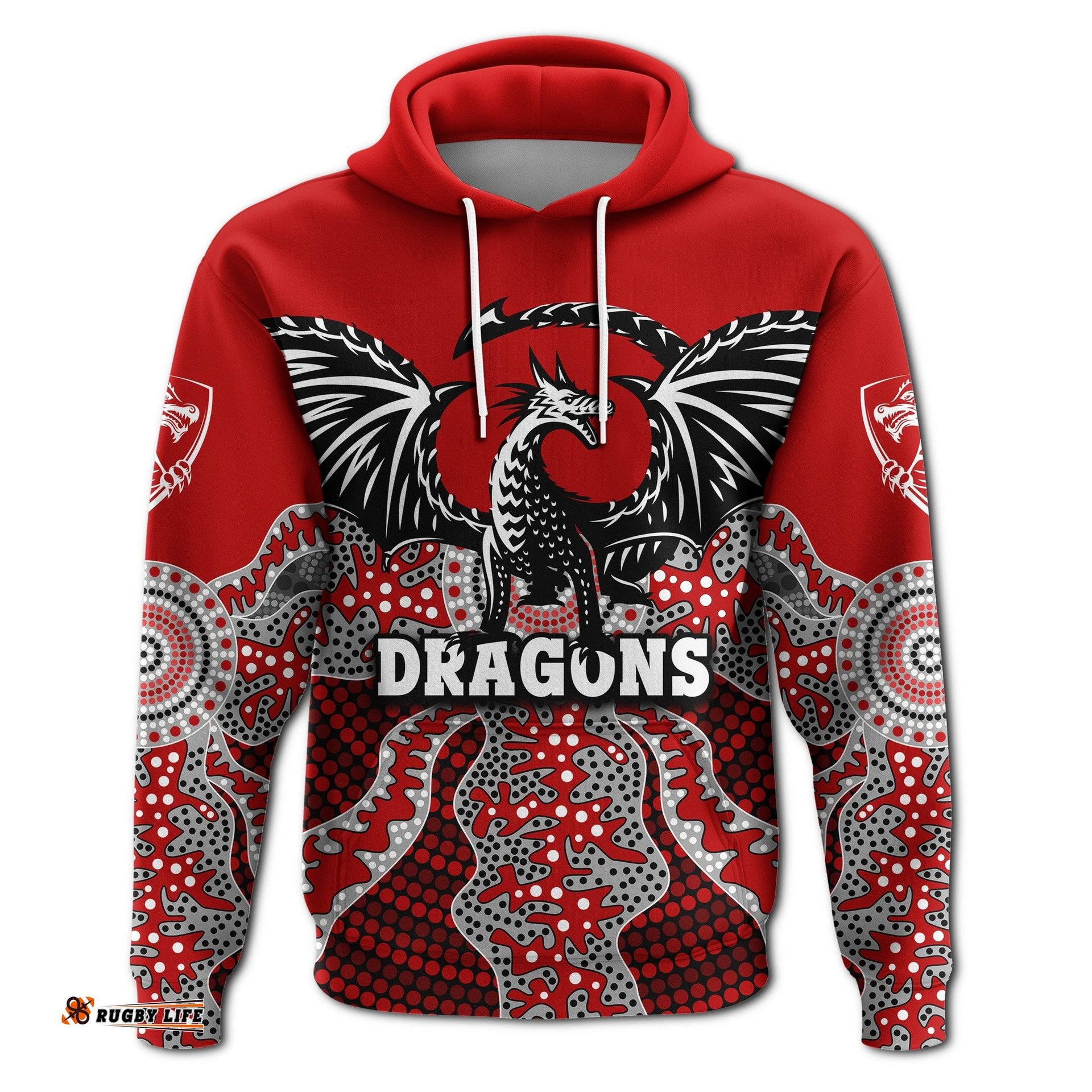 Custom Personalised Dragons Hoodie St. George Aboriginal