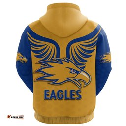 Custom Personalised Eagles Hoodie West Coast Gold