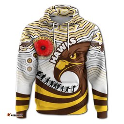 Pride Hawks Hoodie Hawthorn ANZAC Day Aboriginal