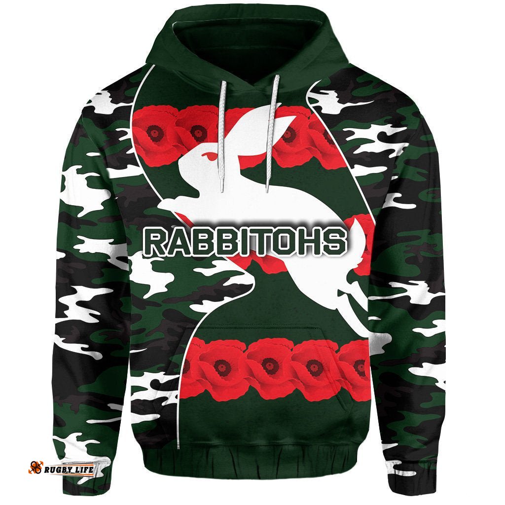 rabbitohs hoodie aboriginal anzac day army style