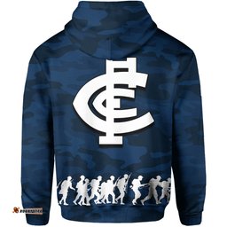 Carlton Blues Hoodie ANZAC Day Army Patterns