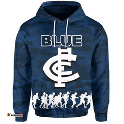 Carlton Blues Hoodie ANZAC Day Army Patterns