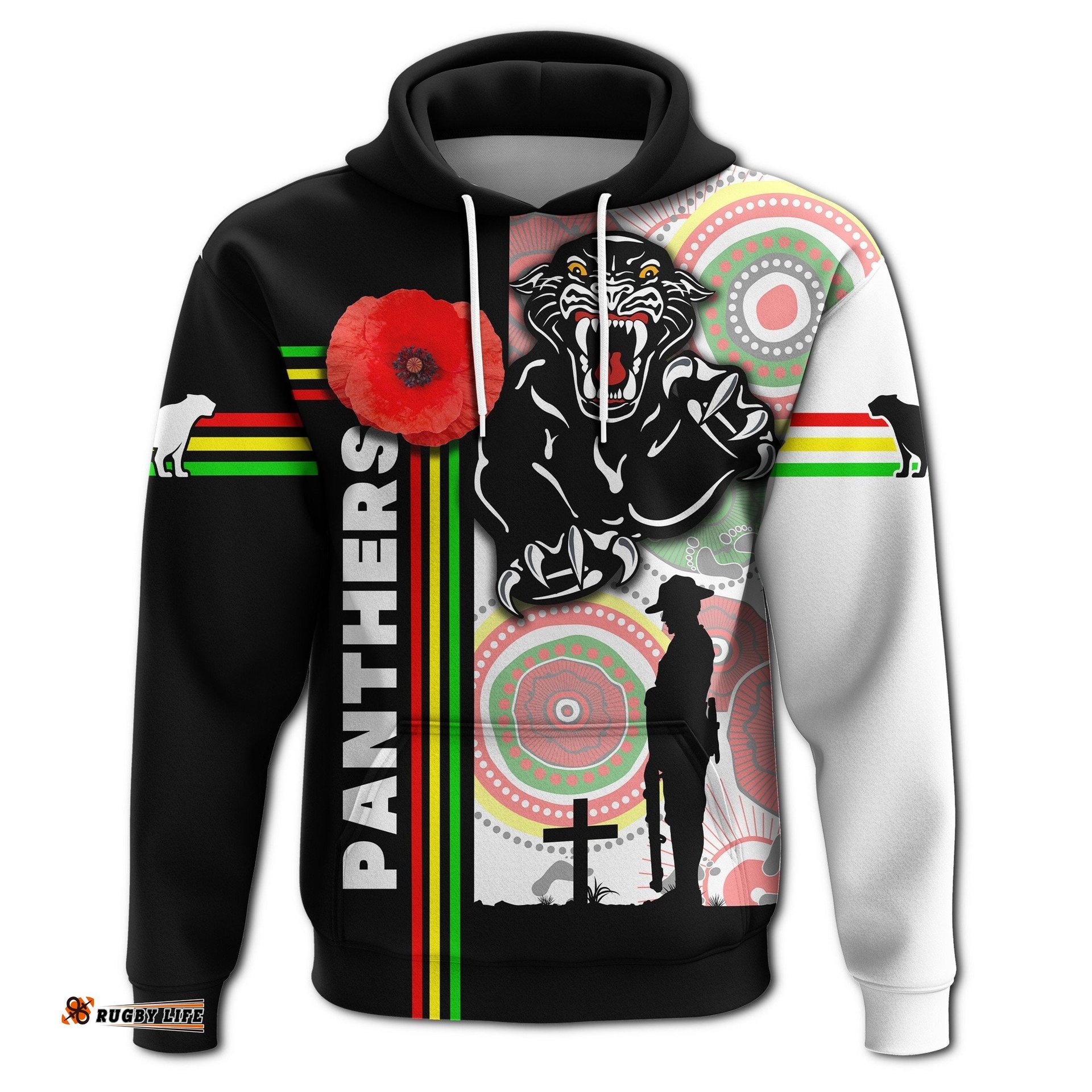 custom personalised penrith panthers hoodie anzac day power style
