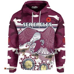sea eagles anzac day hoodie simple indigenous camouflage
