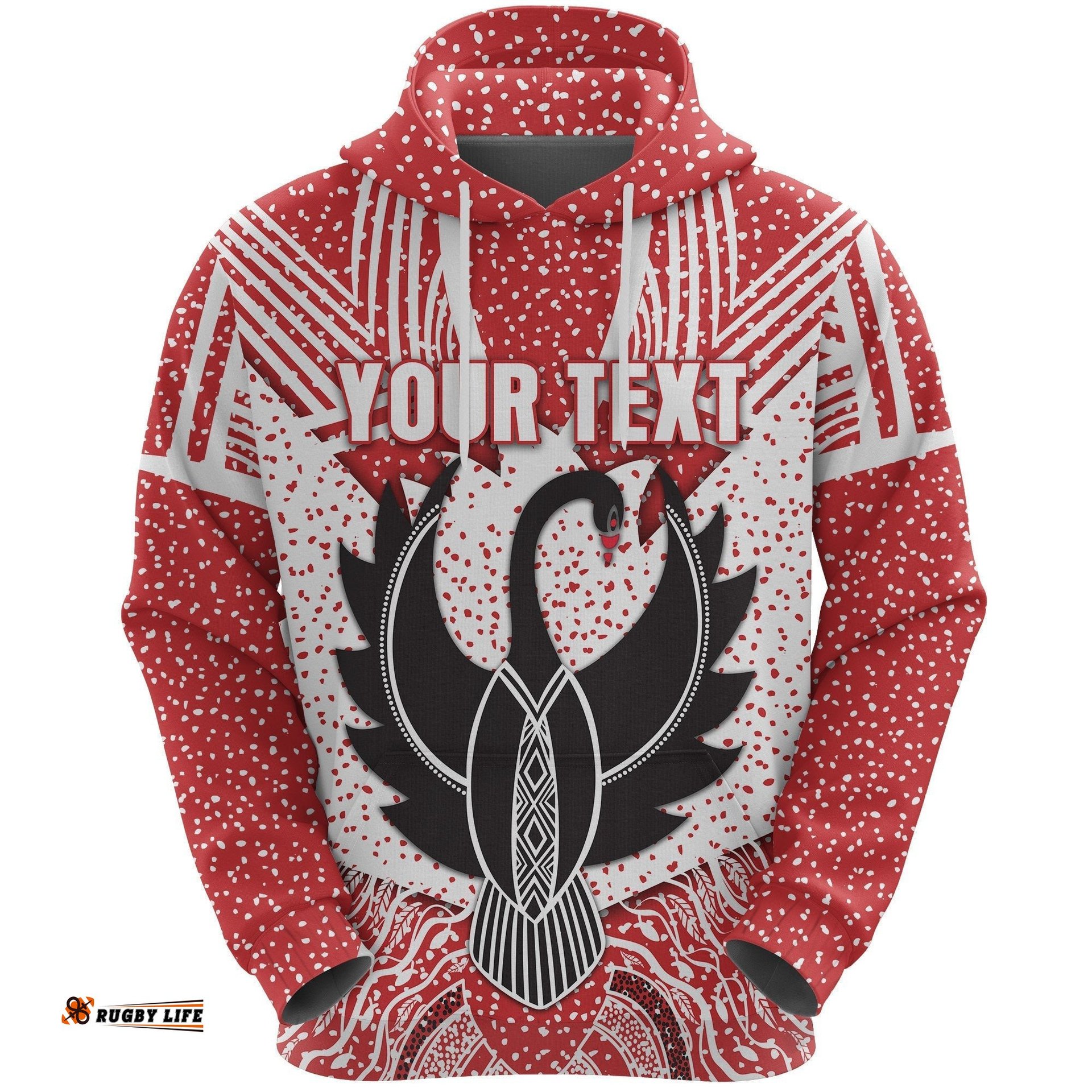 Custom Personalised Sydney Hoodie Indigenous Swans