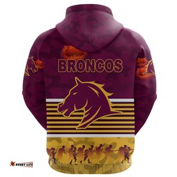 custom personalised brisbane broncos hoodie anzac day simple style maroon