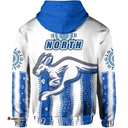 Custom Personalised Melbourne Kangaroos Hoodie Indigenous North Roos White