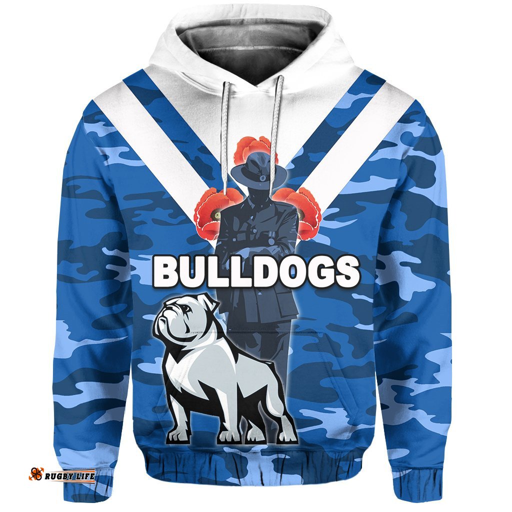 bulldogs hoodie anzac day army patterns