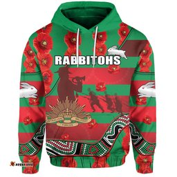 rabbitohs anzac day hoodie rugby south sydney indigenous military