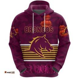 brisbane broncos hoodie anzac day simple style full maroon