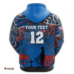 custom personalised knights hoodie newcastle anzac day aboriginal