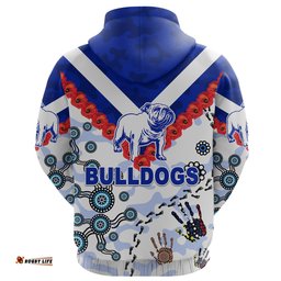 canterbury bankstown bulldogs hoodie anzac day indigenous