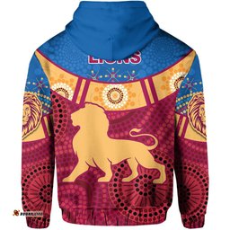 Custom Personalised Brisbane Indigenous Hoodie Proud Lions