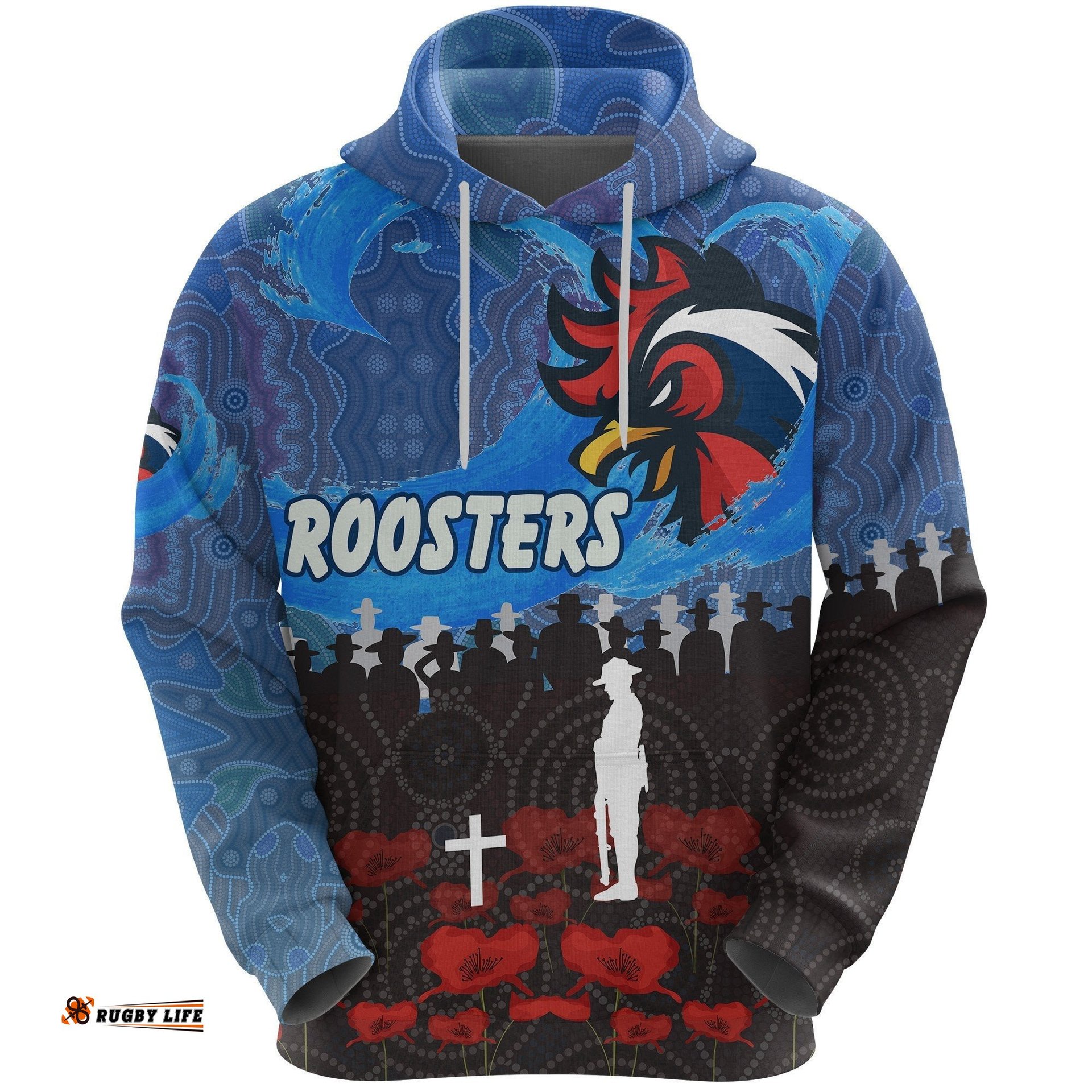 Sydney Roosters Aboriginal Hoodie Prairie Style