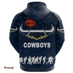 north queensland cowboys hoodie anzac day camouflage vibes navy