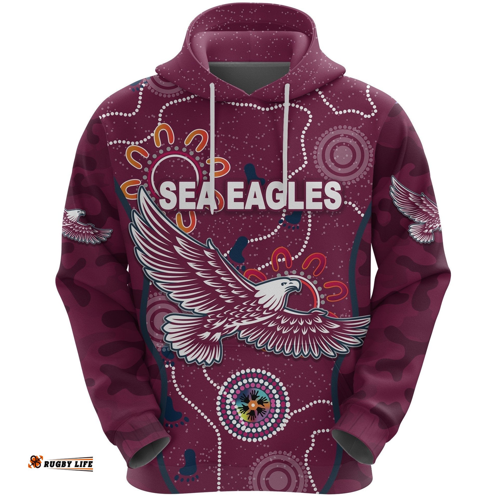 manly warringah hoodie sea eagles anzac day camouflage indigenous