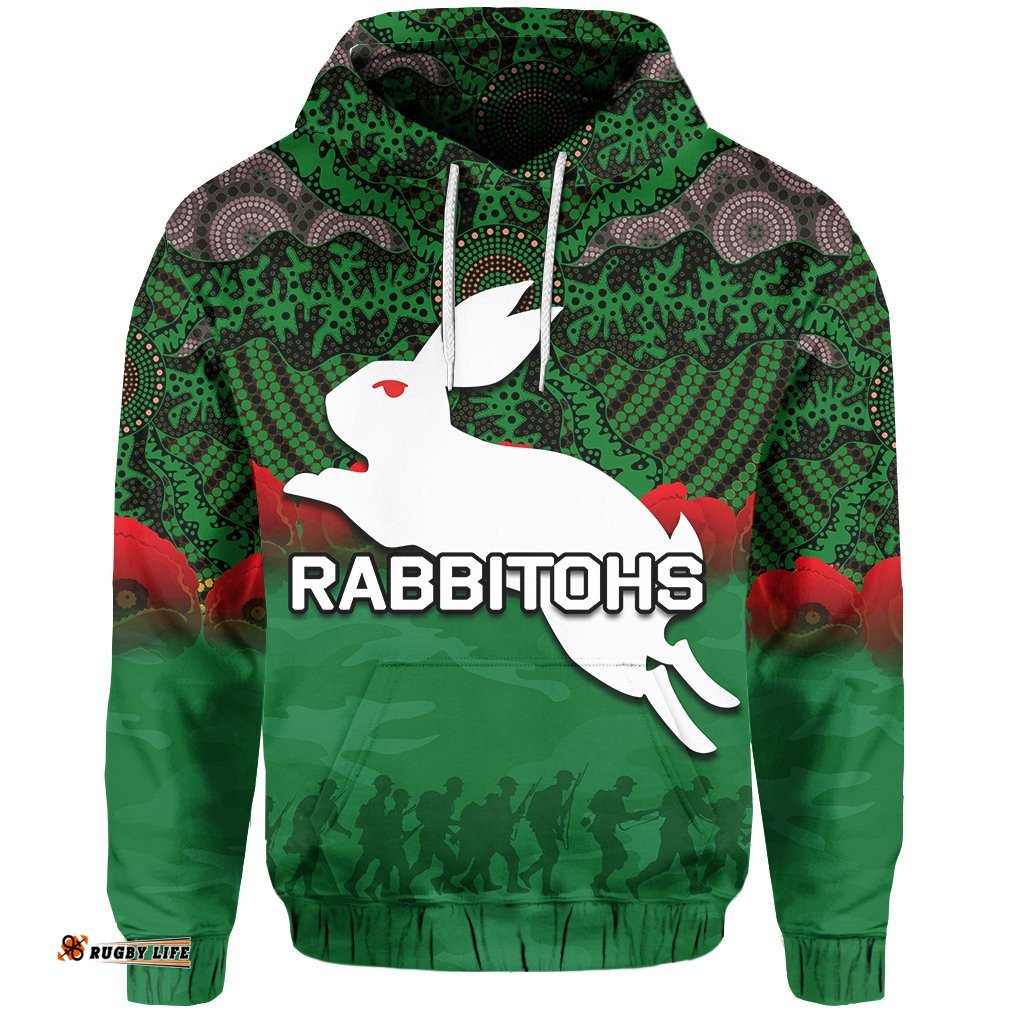 rabbitohs hoodie aboriginal anzac day