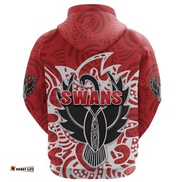 Custom Personalised Sydney Hoodie Simple Indigenous Swans