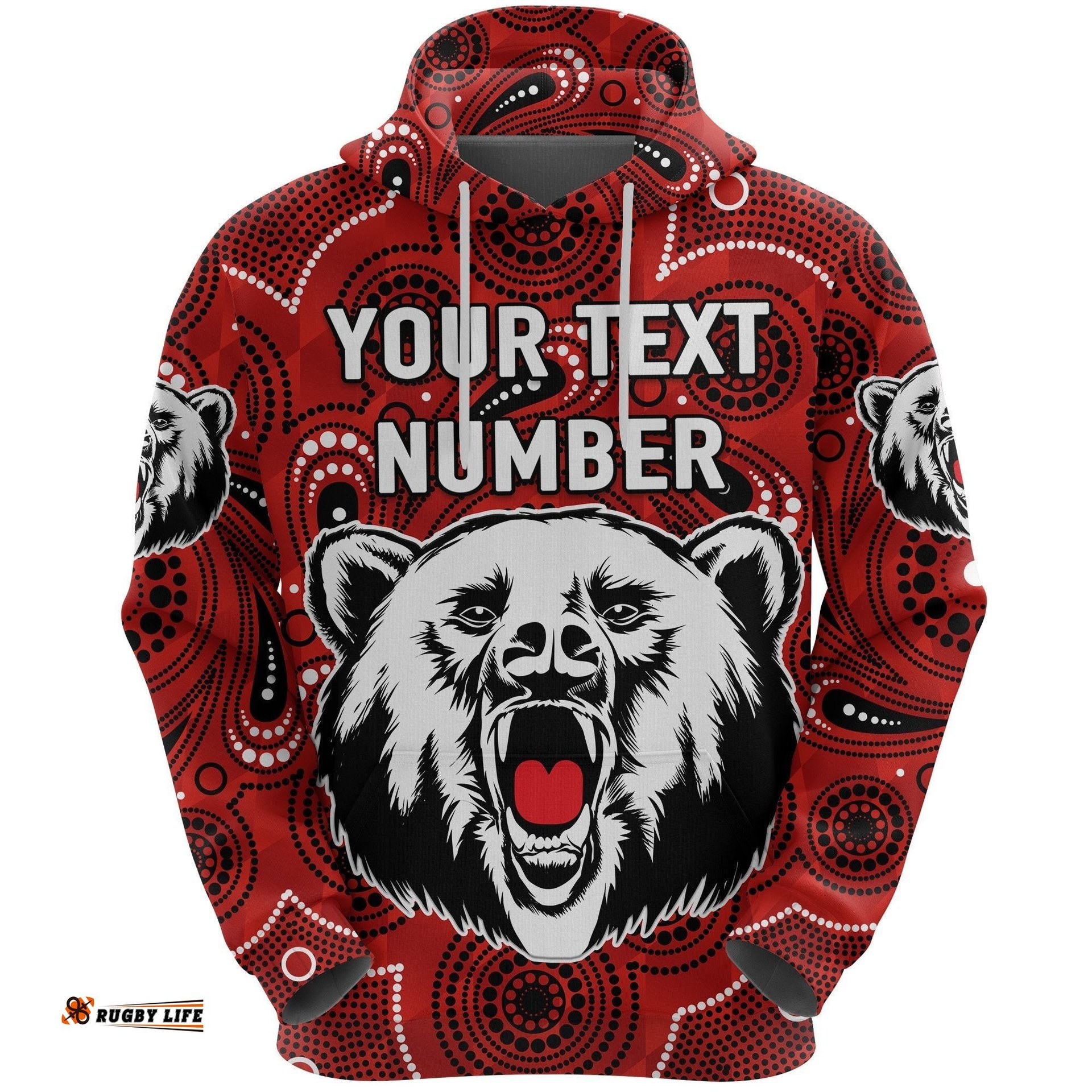 Custom Personalised North Sydney Hoodie The Bears Indigenous