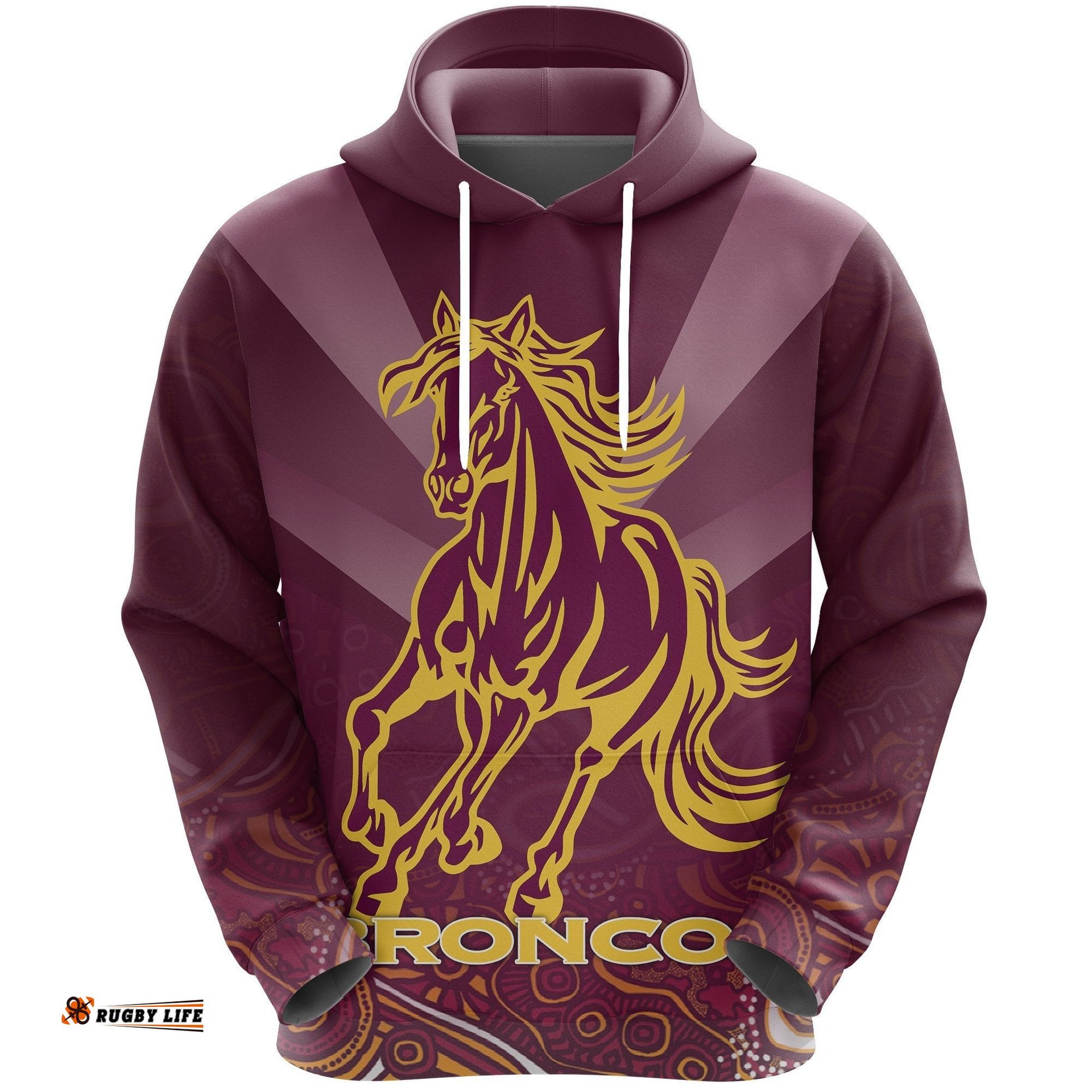 brisbane broncos indigenous all over hoodie