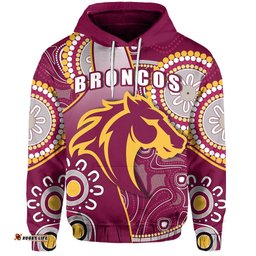 custom personalised broncos indigenous hoodie brisbane strong custom text and number