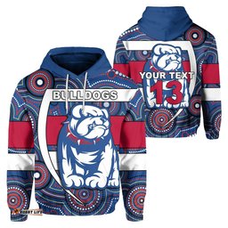 Custom Personalised Western Football Bulldogs Hoodie Redamancy Indigenous Australian Custom Text and Number