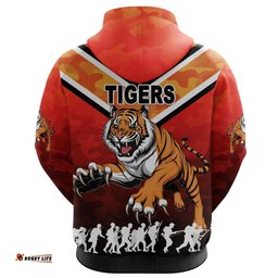 Custom Personalised Wests Hoodie Tigers ANZAC Vibes