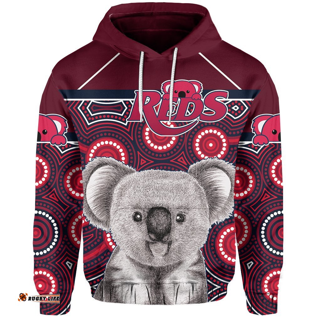 Reds Rugby Australian Hoodie Lovely Indigenous Queensland