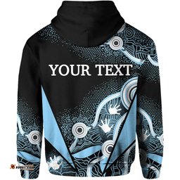 custom personalisedsharks aboriginal hoodie light blue