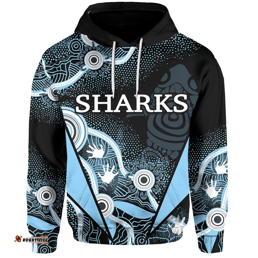 custom personalisedsharks aboriginal hoodie light blue
