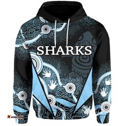 custom personalisedsharks aboriginal hoodie light blue