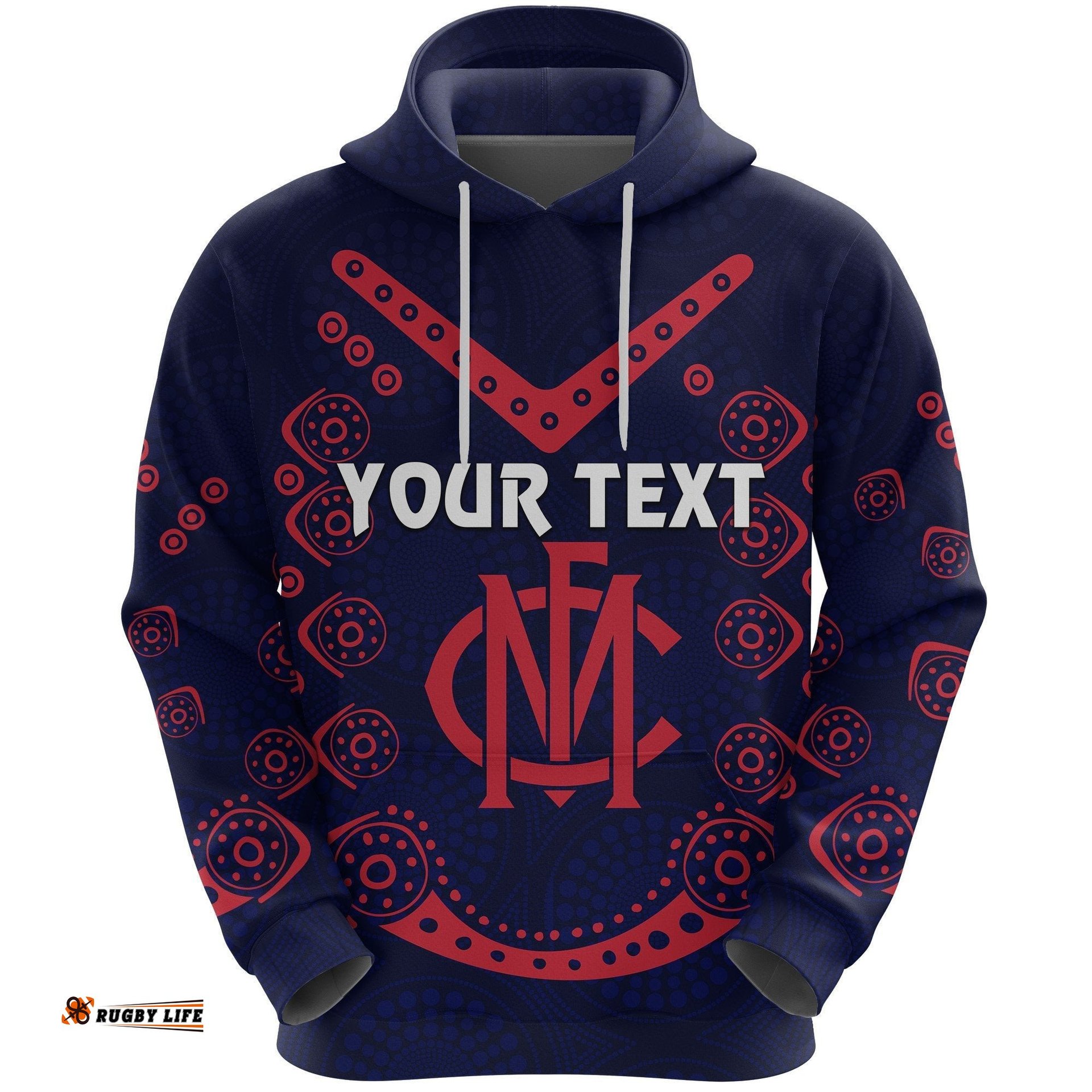 Custom Personalised Melbourne Demons Indigenous Hoodie Football