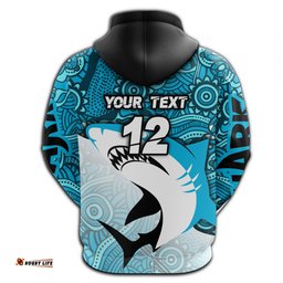 custom personalised sharks aboriginal hoodie sea wave style