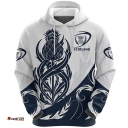 Scottish Rugby Hoodie Thistle Vibes White