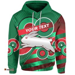 custom personalised rabbitohs hoodie indigenous bravery