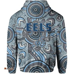 custom personalised parramatta eels hoodie aboriginal style blue