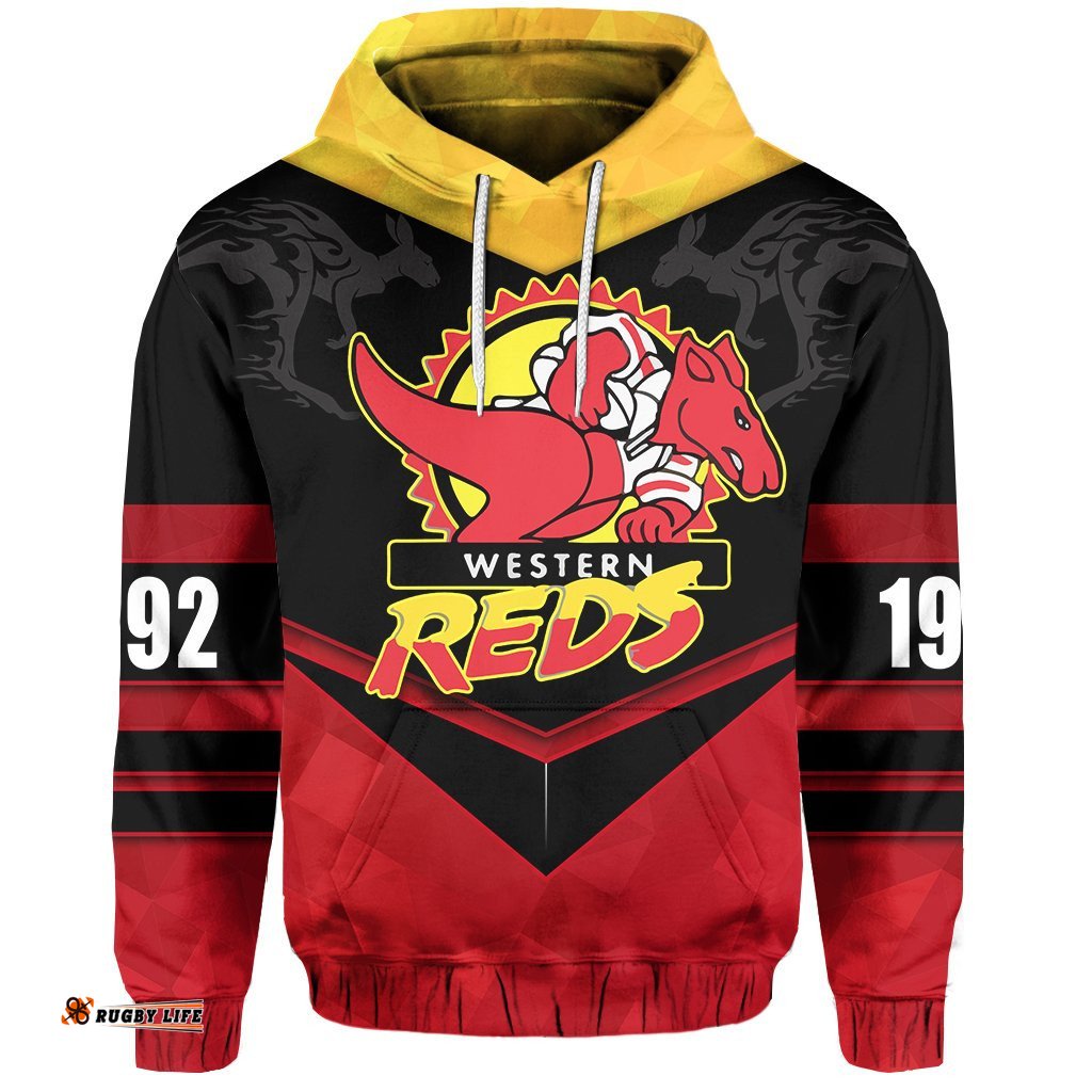 Custom Personalised WA Reds Hoodie Red Kangaroos