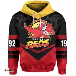 Custom Personalised WA Reds Hoodie Red Kangaroos